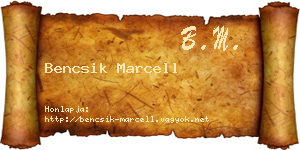 Bencsik Marcell névjegykártya